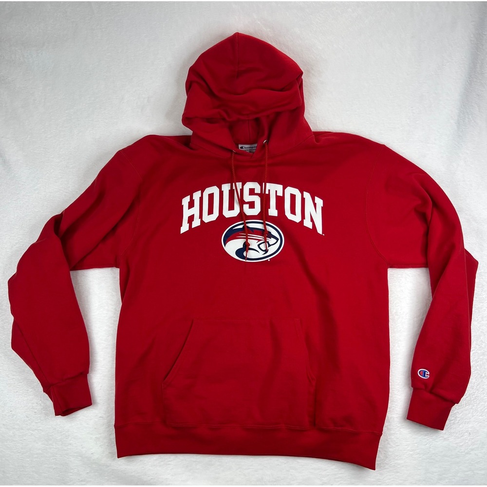 Champion‎ Houston Cougars Hoodie Sweatshirt Mens XL Red Pullover